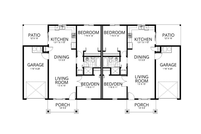 Home Plan - Floor Plan - Main Floor for Craftsman House Plan #112-249 - 2 bed, 1 bath