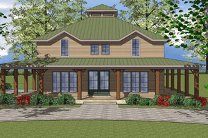Southern Exterior - Front Elevation Plan #8-160
