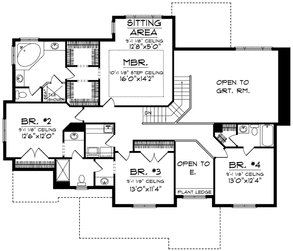Dream House Plan - Traditional Floor Plan - Upper Floor Plan #70-635