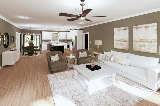 Interior - Family Room for Farmhouse House Plan #44-286 - 3 bed, 2 bath