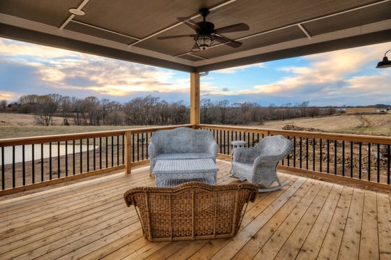 Exterior - Covered Porch for Ranch House Plan #70-1485 - 3 bed, 2 bath