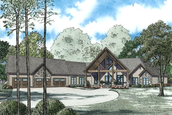 Exterior - Front Elevation 3 for Craftsman House Plan #17-2500 - 3 bed, 4 bath