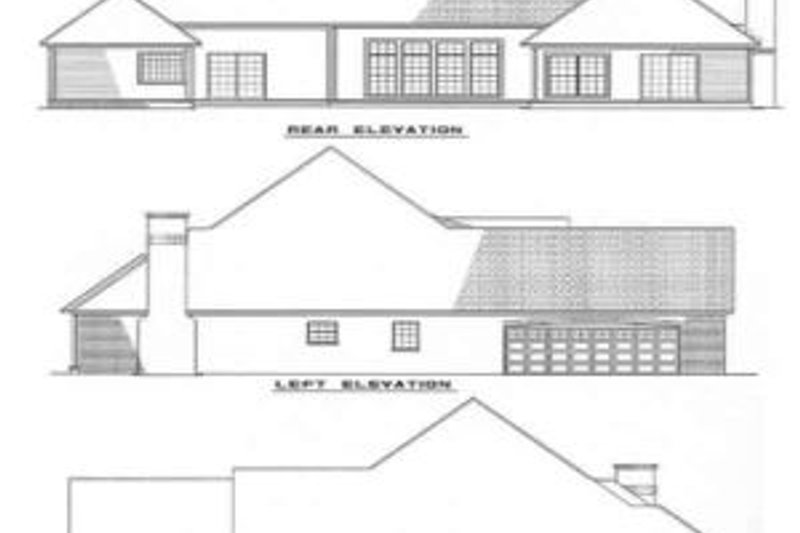 House Plan Design - Exterior - Rear Elevation for European House Plan #17-170 - 3 bed, 2.5 bath
