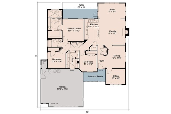 Ranch Floor Plan - Main Floor Plan #124-1454