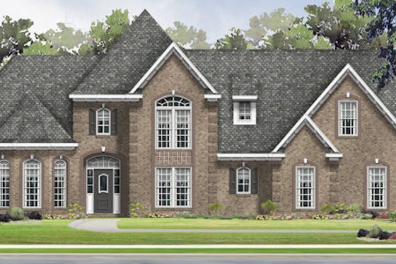 Exterior - Front Elevation for Traditional House Plan #424-383 - 3 bed, 3 bath