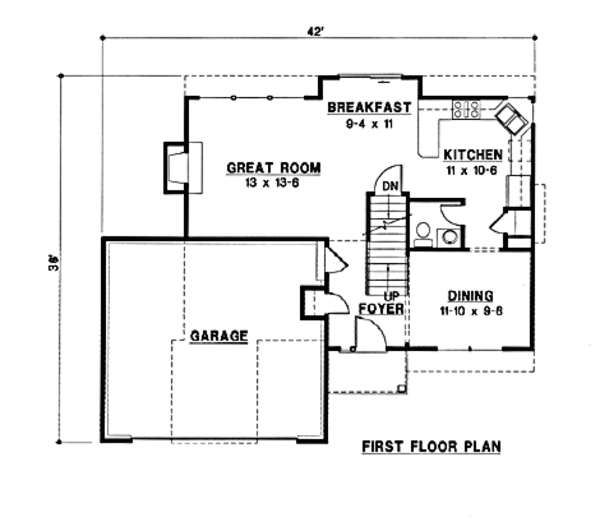 Traditional Floor Plan - Main Floor Plan #67-163