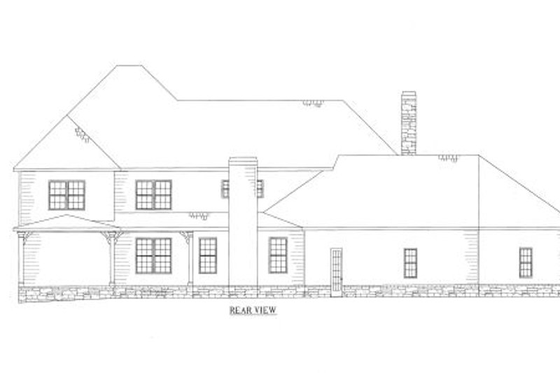 Architectural House Design - Exterior - Rear Elevation for Craftsman House Plan #437-46 - 4 bed, 4 bath