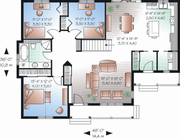 Dream House Plan - Cottage Floor Plan - Main Floor Plan #23-2279