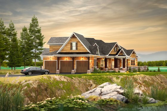 Exterior - Front Elevation 6 for Cottage House Plan #54-723 - 2 bed, 2.5 bath