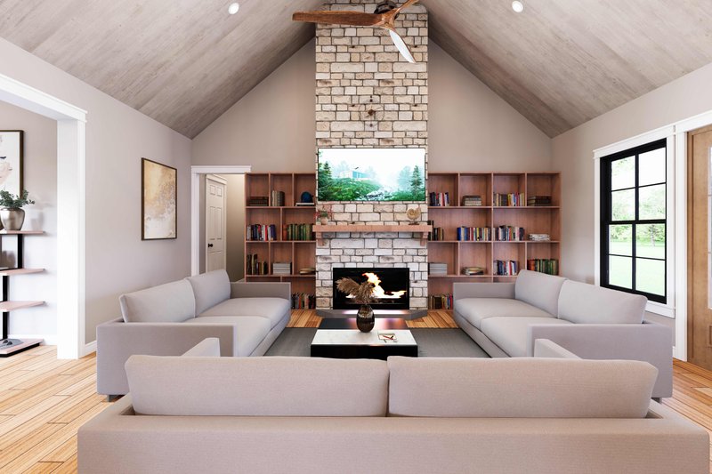 House Blueprint - Interior - Family Room for Farmhouse House Plan #932-1463 - 3 bed, 2.5 bath
