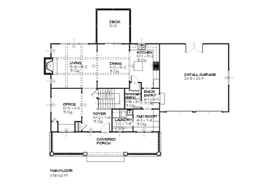 Floor Plan - Main Floor for Traditional House Plan #901-20 - 3 bed, 2.5 bath