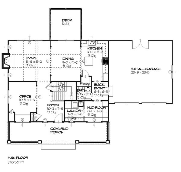 Traditional Floor Plan - Main Floor Plan #901-20