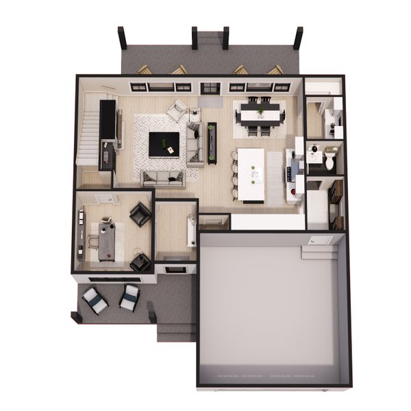 Architectural House Design - Bungalow Floor Plan - Main Floor Plan #51-1381