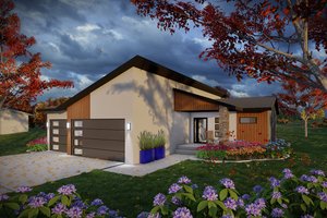 Modern Exterior - Front Elevation Plan #70-1545