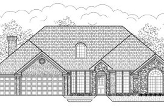 Exterior - Front Elevation for Traditional House Plan #65-454 - 4 bed, 3 bath