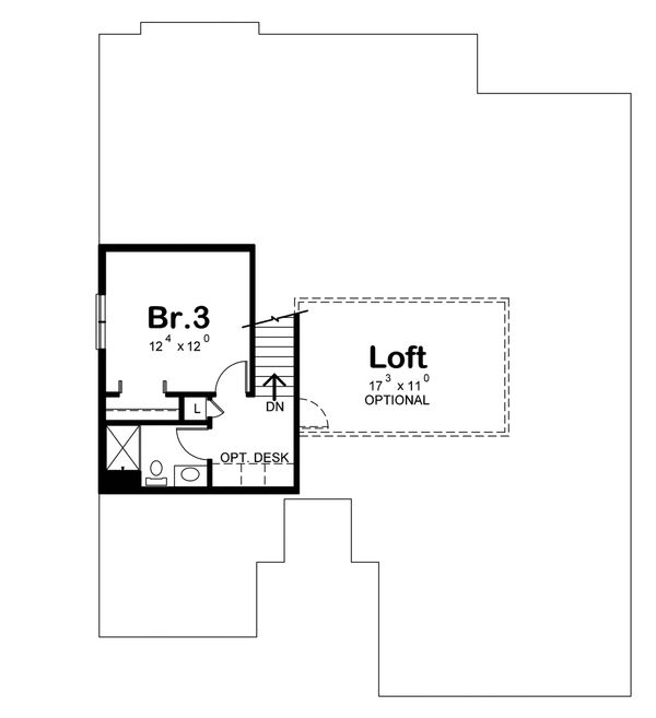 Craftsman Floor Plan - Upper Floor Plan #20-2316