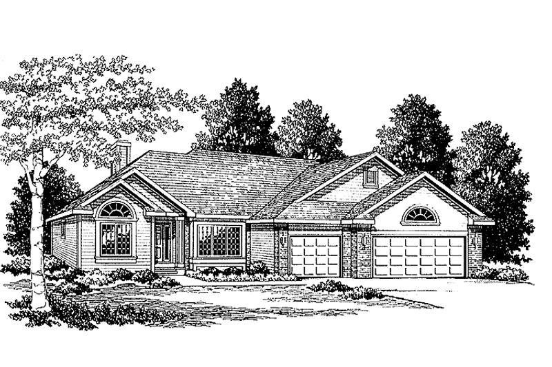 House Blueprint - Ranch Exterior - Front Elevation Plan #334-130