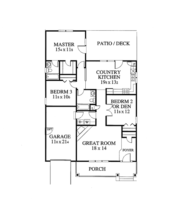 Architectural House Design - Country Floor Plan - Main Floor Plan #1053-12