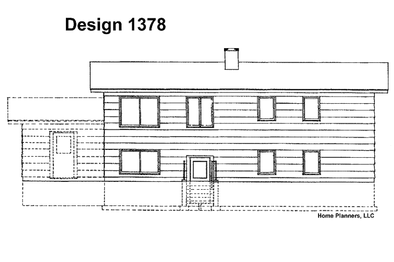 Home Plan - Exterior - Rear Elevation for Contemporary House Plan #72-519 - 5 bed, 3 bath