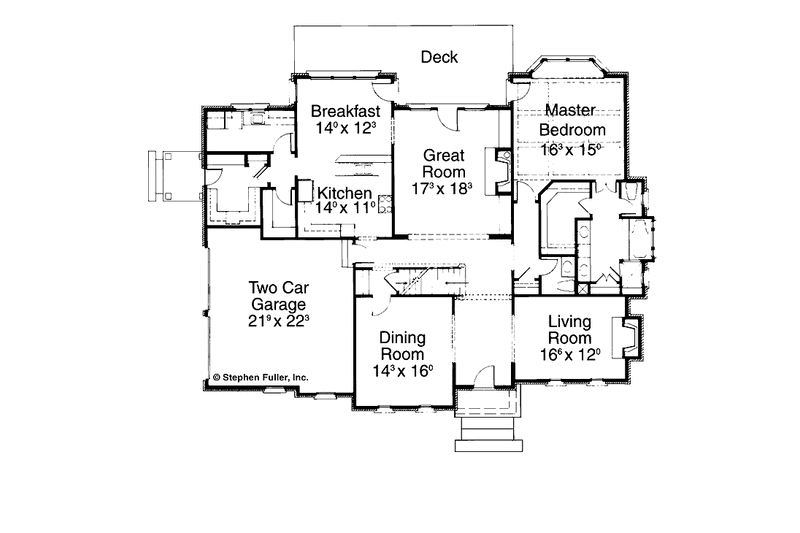 Home Plan - Floor Plan - Main Floor for Colonial House Plan #429-211 - 4 bed, 2.5 bath