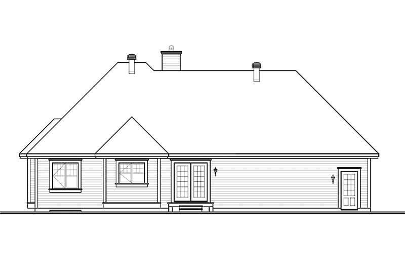 House Plan Design - Exterior - Rear Elevation for Country House Plan #23-2533 - 2 bed, 1 bath