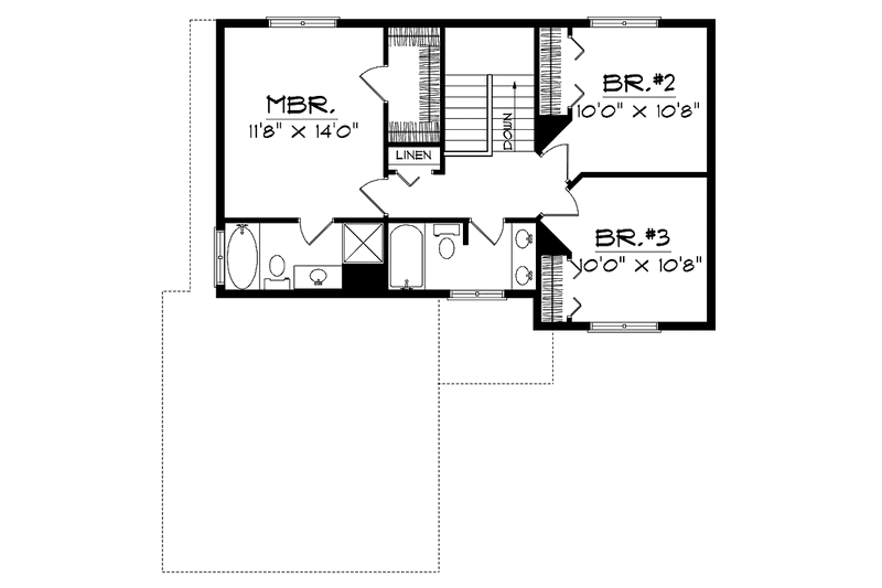 House Plan Design - Floor Plan - Upper Floor for Traditional House Plan #70-1358 - 3 bed, 2.5 bath