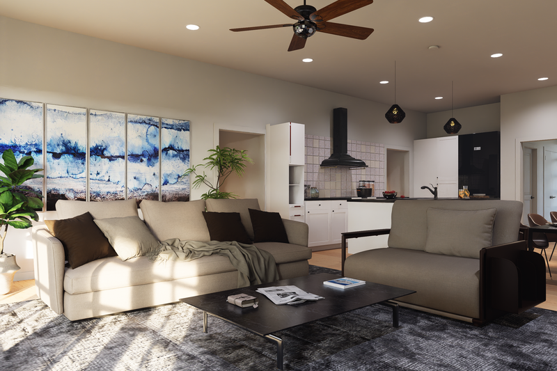 Architectural House Design - Interior - Family Room 4 for Farmhouse House Plan #1112-20 - 4 bed, 3 bath