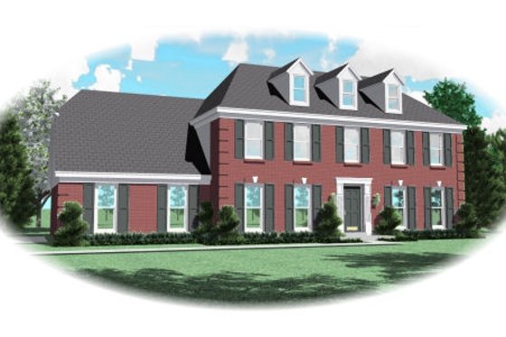 Exterior - Front Elevation for Colonial House Plan #81-13696 - 4 bed, 2.5 bath