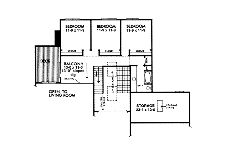 Home Plan - Floor Plan - Upper Floor for Mediterranean House Plan #320-1287 - 4 bed, 2.5 bath