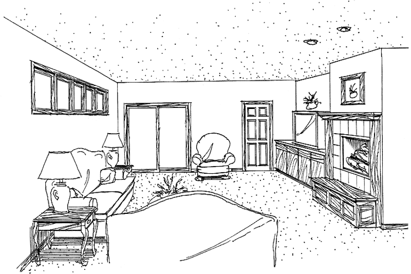 Dream House Plan - Interior - Family Room for Craftsman House Plan #320-839 - 3 bed, 2 bath