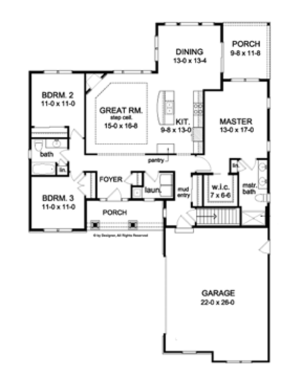Home Plan - Ranch Floor Plan - Main Floor Plan #1010-41