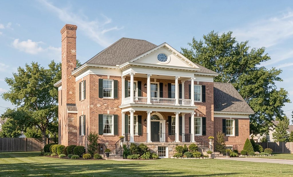 Exterior - Front Elevation 2 for Classical House Plan #137-157 - 5 bed, 4 bath
