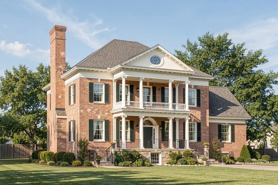 Exterior - Front Elevation for Classical House Plan #137-157 - 5 bed, 4 bath