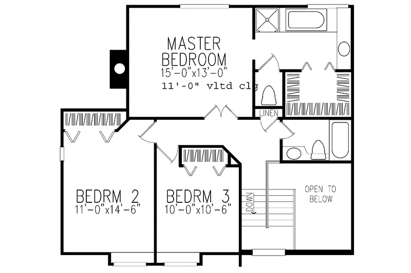 Architectural House Design - Floor Plan - Upper Floor for Contemporary House Plan #320-677 - 3 bed, 2.5 bath