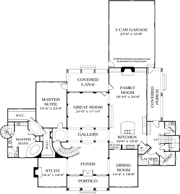 Dream House Plan - Mediterranean Floor Plan - Main Floor Plan #453-598