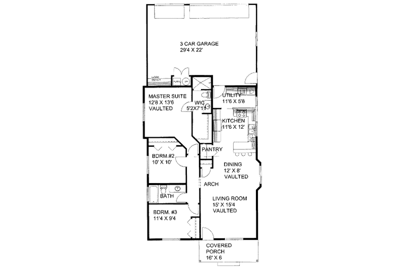 Dream House Plan - Floor Plan - Main Floor for Traditional House Plan #117-762 - 3 bed, 2 bath