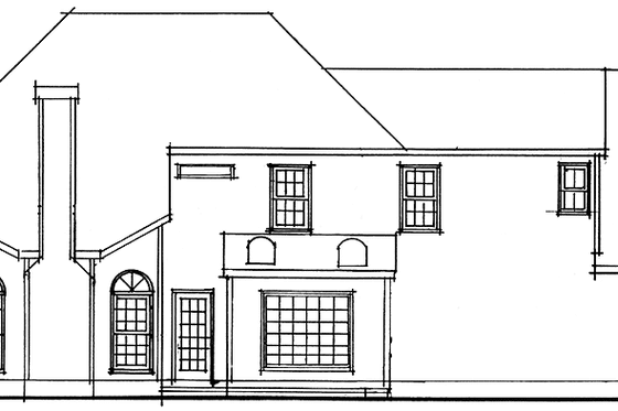Exterior - Rear Elevation for Colonial House Plan #56-672 - 3 bed, 2.5 bath