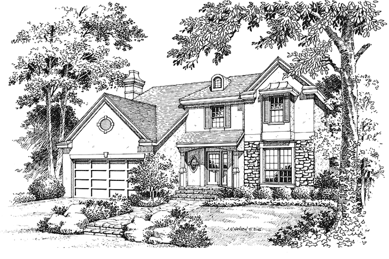 House Blueprint - Country Exterior - Front Elevation Plan #417-600