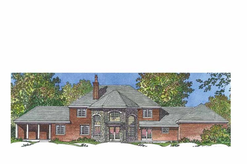 Dream House Plan - Exterior - Rear Elevation for European House Plan #1016-96 - 5 bed, 3 bath