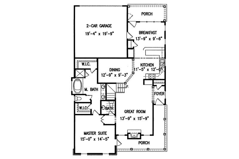 Home Plan - Floor Plan - Main Floor for Country House Plan #54-222 - 5 bed, 2.5 bath