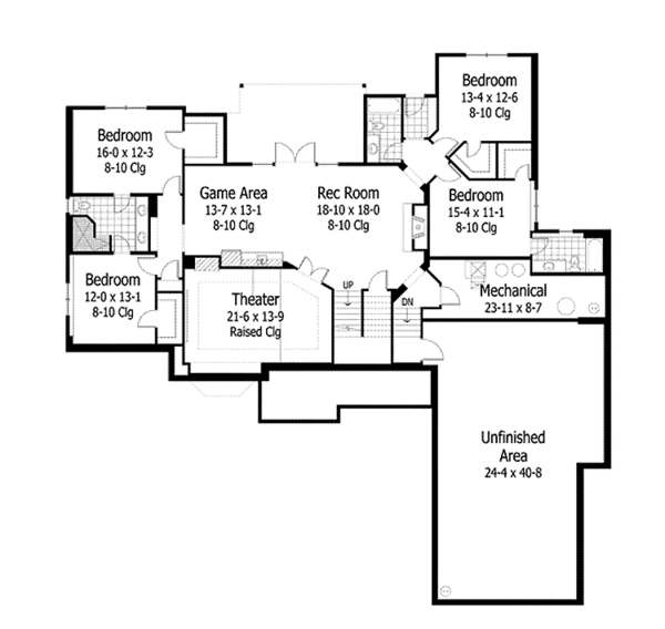 Home Plan - European Floor Plan - Lower Floor Plan #51-1072