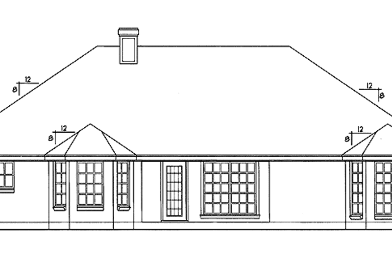 Home Plan - Exterior - Rear Elevation for Traditional House Plan #40-496 - 3 bed, 2 bath