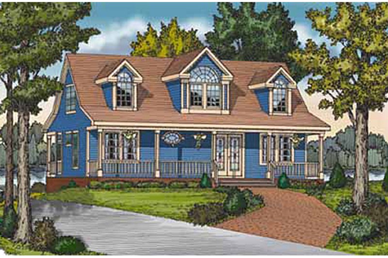 House Design - Exterior - Front Elevation 3 for Country House Plan #314-273 - 4 bed, 3 bath