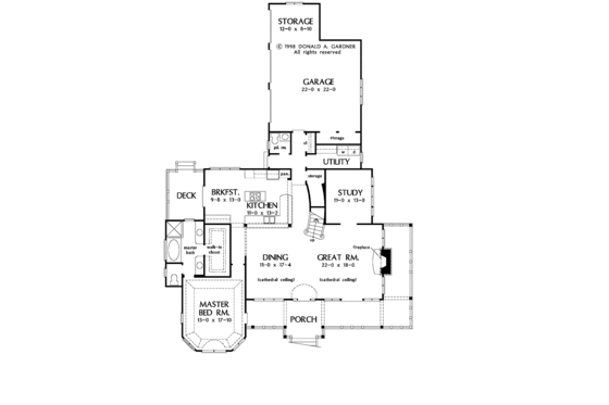 Floor Plan - Main Floor for Country House Plan #929-327 - 3 bed, 2.5 bath