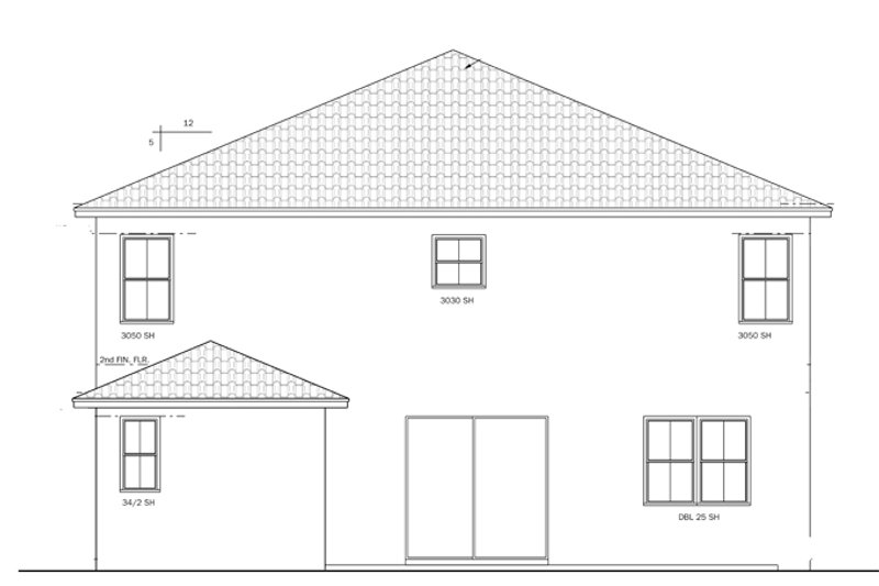 Home Plan - Exterior - Rear Elevation for Mediterranean House Plan #1058-65 - 5 bed, 3 bath