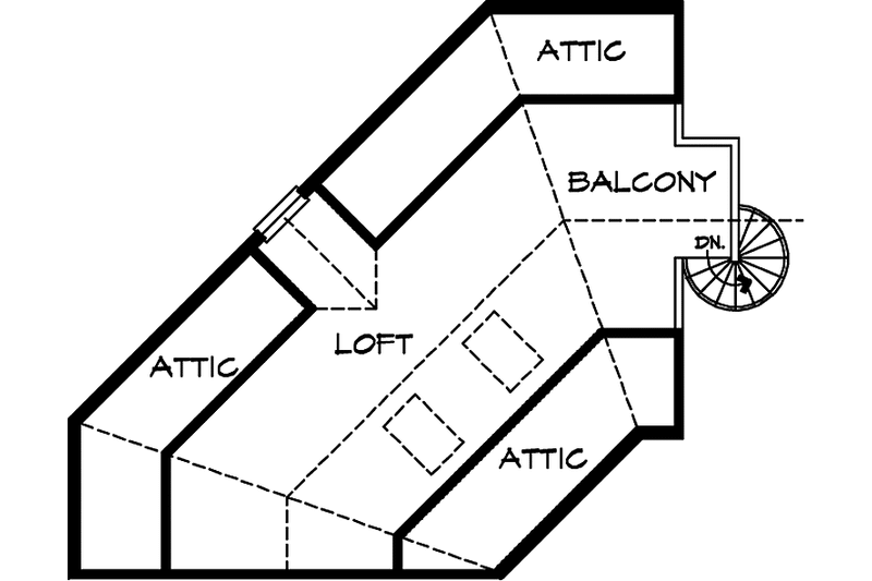 Dream House Plan - Floor Plan - Upper Floor for Country House Plan #140-180 - 1 bed, 2 bath