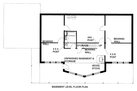 Floor Plan - Upper Floor for Bungalow House Plan #117-613 - 2 bed, 4 bath