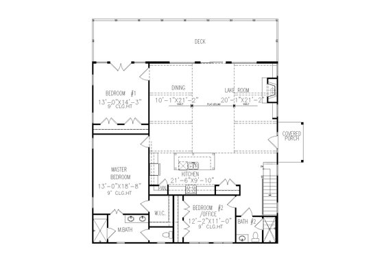 Floor Plan - Main Floor for Country House Plan #54-566 - 5 bed, 4 bath