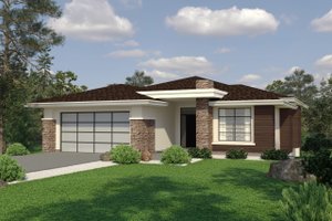 Dream House Plan - Prairie Exterior - Front Elevation Plan #1100-12