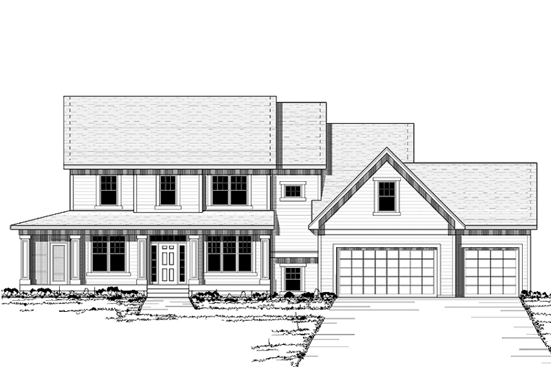 Home Plan - Exterior - Front Elevation 3 for European House Plan #51-650 - 4 bed, 2.5 bath
